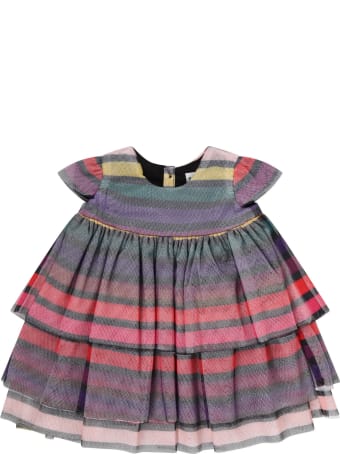 Sonia Rykiel Multicolor Dress For Girl With Stripes
