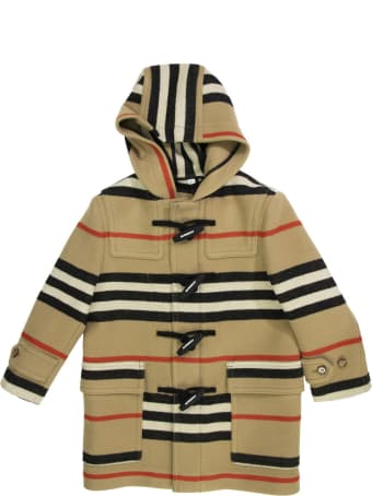 Burberry Alistar Double-faced Icon Stripe Wool Duffle Coat
