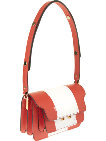 Marni Red And White Mini Trunk Bag