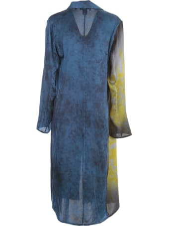 Avant Toi New Camouflage Silk Duster With Hand Painted Iris