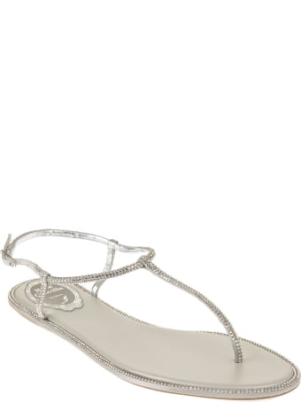 René Caovilla Grey Diana Elegant Thong Sandal