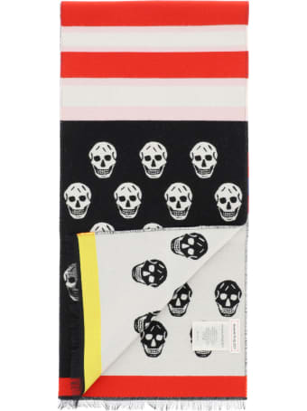 Alexander McQueen Scarf With Skull & Stripes