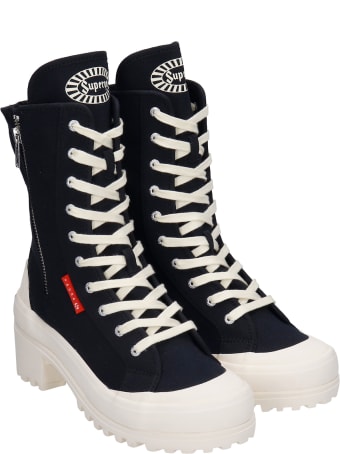 Superga Sneakers In Black Canvas