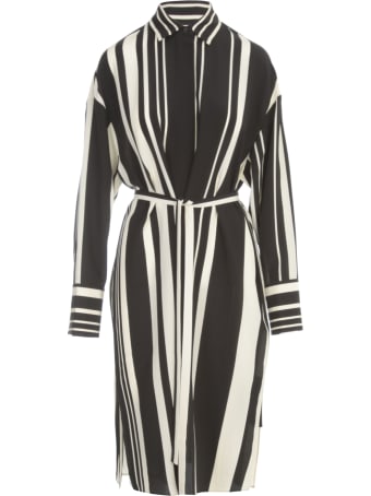Joseph Duras Silk Stripes Midi Dress