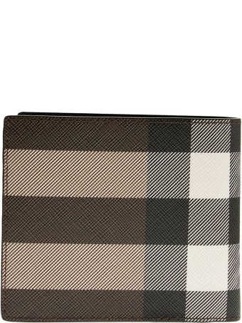 Burberry Check E-canvas International Bifold Wallet Dark Birch Brown