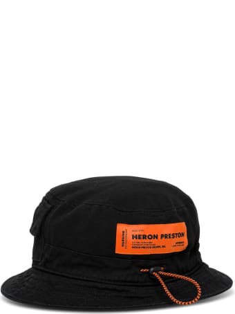 HERON PRESTON Buket Hat In Black Cotton