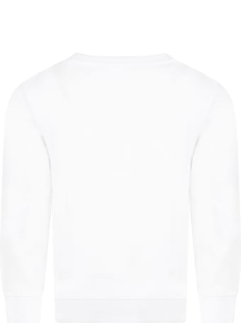 Hugo Boss White Sweatshirt For Boy With Logos