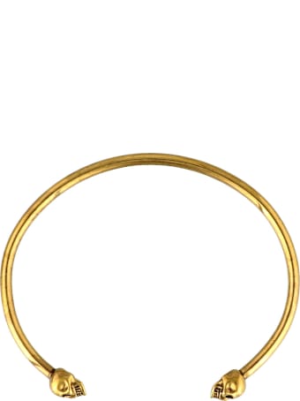 Alexander McQueen Thin Twin Skull Bracelet