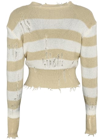Ben Taverniti Unravel Project Striped Distressed Sweater