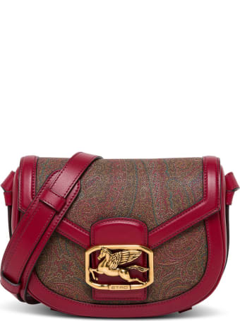 Etro Pegaso Crossbody Bag In Red Leather
