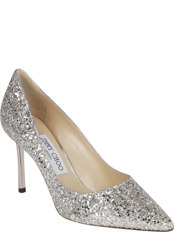 Jimmy Choo Champagne Glitter Romy Pumps