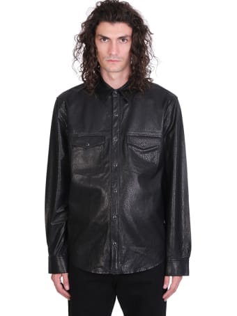 IRO Wright Shirt In Black Leather