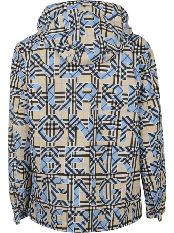Burberry Logo Print Zip Windbreaker