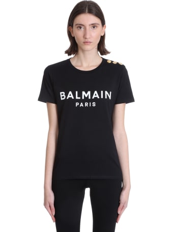 Balmain T-shirt In Black Cotton