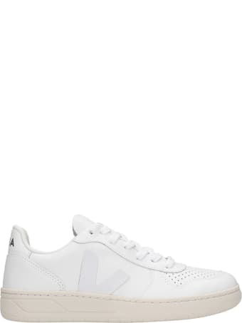Veja V-10 Sneakers In White Leather