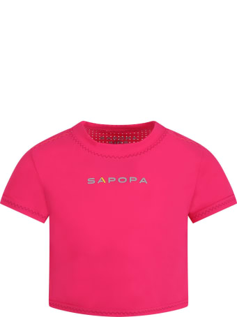Sapopa Fuchsia T-shirt For Girl With Logo