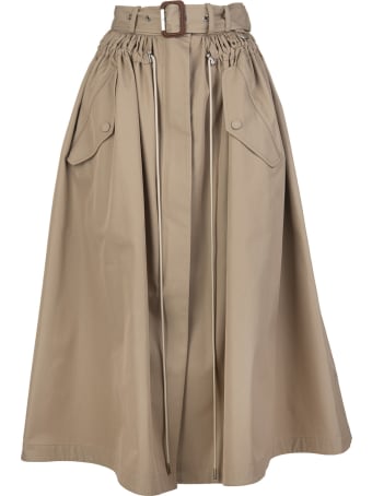 Alexander McQueen Beige Parka Skirt With Belt And Drawstring