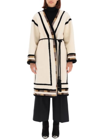 Blancha Reversible Shearling Coat With Inserts