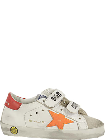 Golden Goose Old School Leather Upper Stripe And Heel Crack Lea