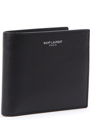 Saint Laurent East/west Black Texture Leather Wallet