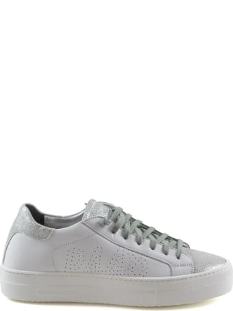 P448 White/silver Leather Women's Sneakers