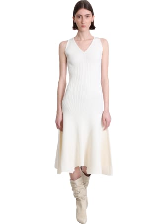 Ami Alexandre Mattiussi Dress In Beige Viscose