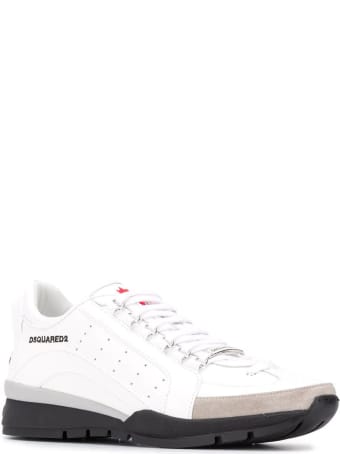 Dsquared2 Man White 251 Sneakers With Suede Toe