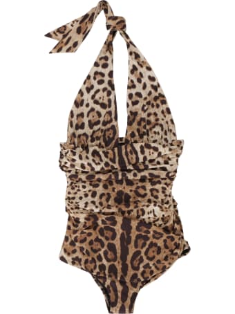 Dolce & Gabbana Leopard Print One-piece Swimsuit