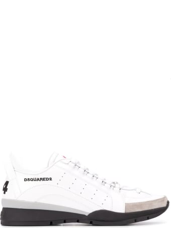 Dsquared2 Man White 251 Sneakers With Suede Toe