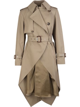 Alexander McQueen Woman Beige Asymmetrical Trench Coat