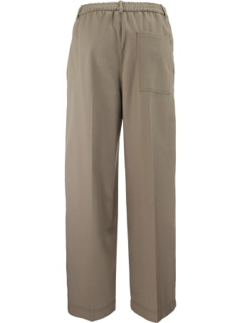 Agnona Palazzo Pants In Cotton Twill
