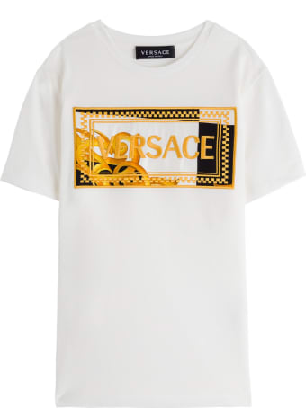 Versace Cotton T-shirt With Logo Embroidery