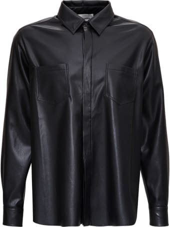 Nanushka Black Vegan Leather Shirt