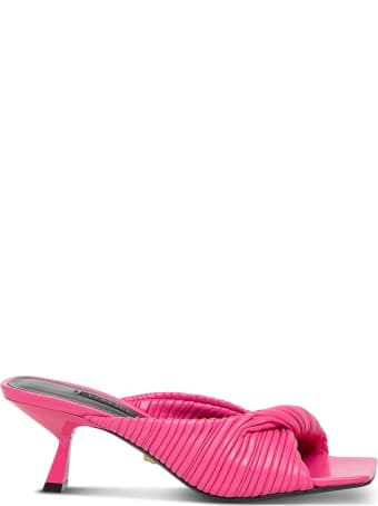 Versace Pleated Nappa Leather Mules