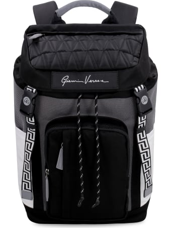 Versace Leather Details Nylon Backpack