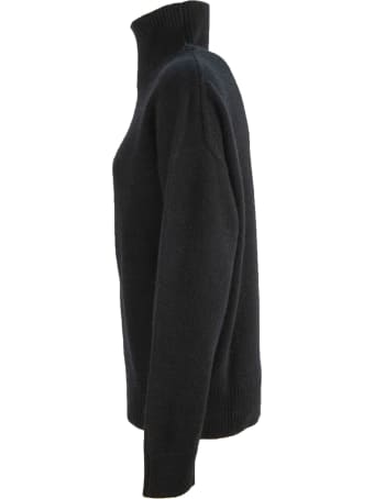 Laneus Black Wool-angora Blend Sweater
