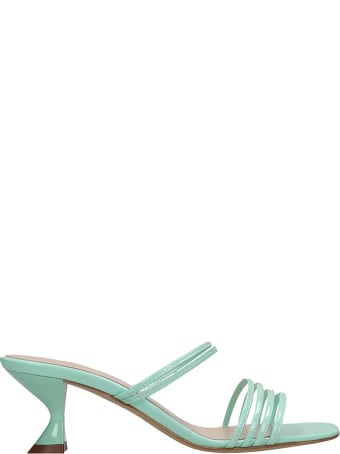 Kalda Simon Mini Sandals In Green Patent Leather