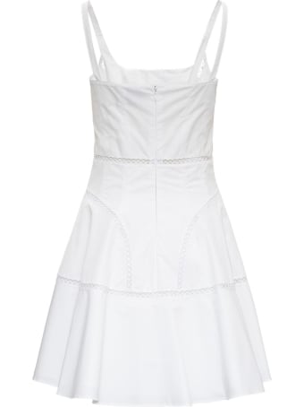 Giovanni Bedin White Cotton Dress With Perforated Inserts