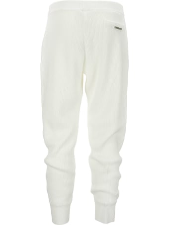 Brunello Cucinelli English Rib Cotton Knit Trousers With "shiny Tab Pocket"