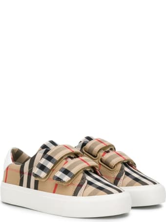 Burberry Mini Markham Straps Sneakers Check Allover