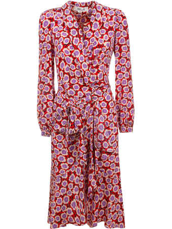 Diane Von Furstenberg Floral Print Belted Dress