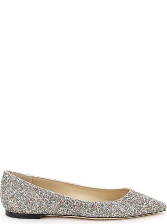 Jimmy Choo Glitter Romy Flats