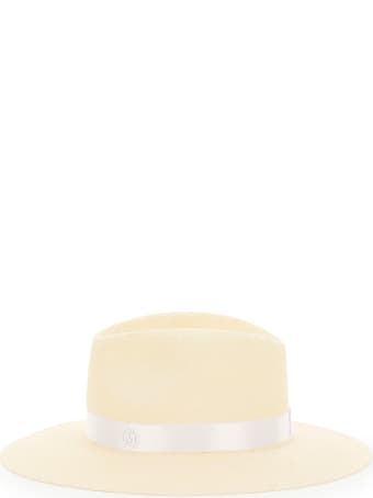 Maison Michel Henrietta Straw Fedora Hat With Pearls