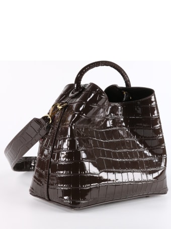 Elleme Raisin Croco Embossed Leather Burgundy