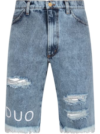 Natasha Zinko Light Blue Short For Boy With White Logo