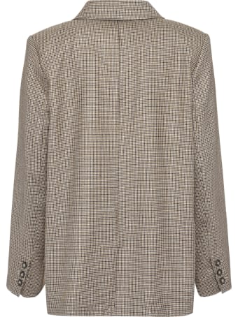 A.P.C. Prune Checked Double-breasted Blazer