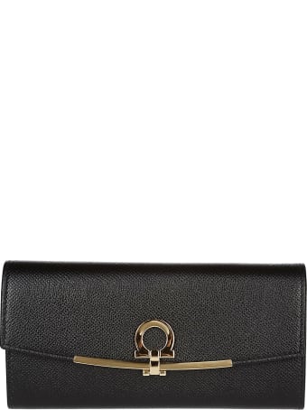Salvatore Ferragamo Black Leather Wallet