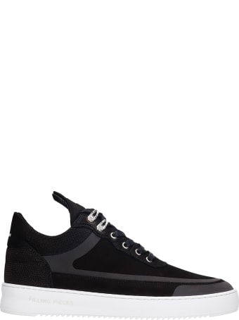 Filling Pieces Low Top Ripple Sneakers In Black Leather And Fabric