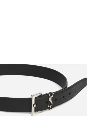 Saint Laurent Monogram Leather Belt