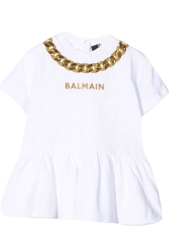 Balmain White T-shirt Dress